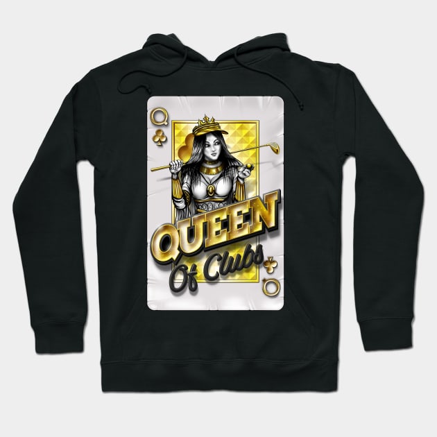 Queen of Clubs Hoodie by MarceloSchultz